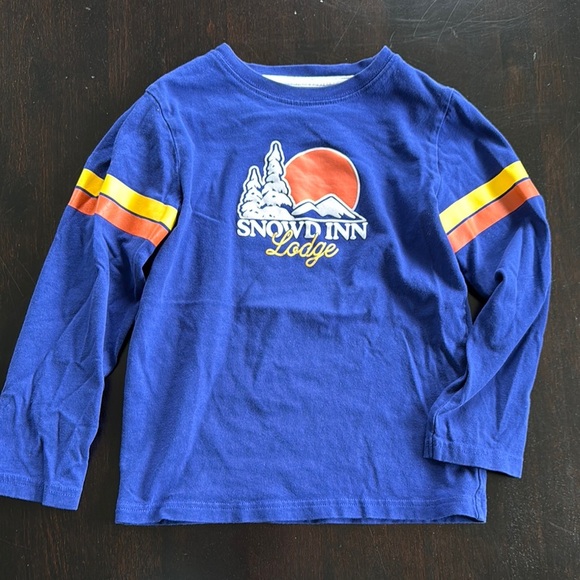 Janie and Jack Blue and Orange Long Sleeve Tee - Picture 1 of 2